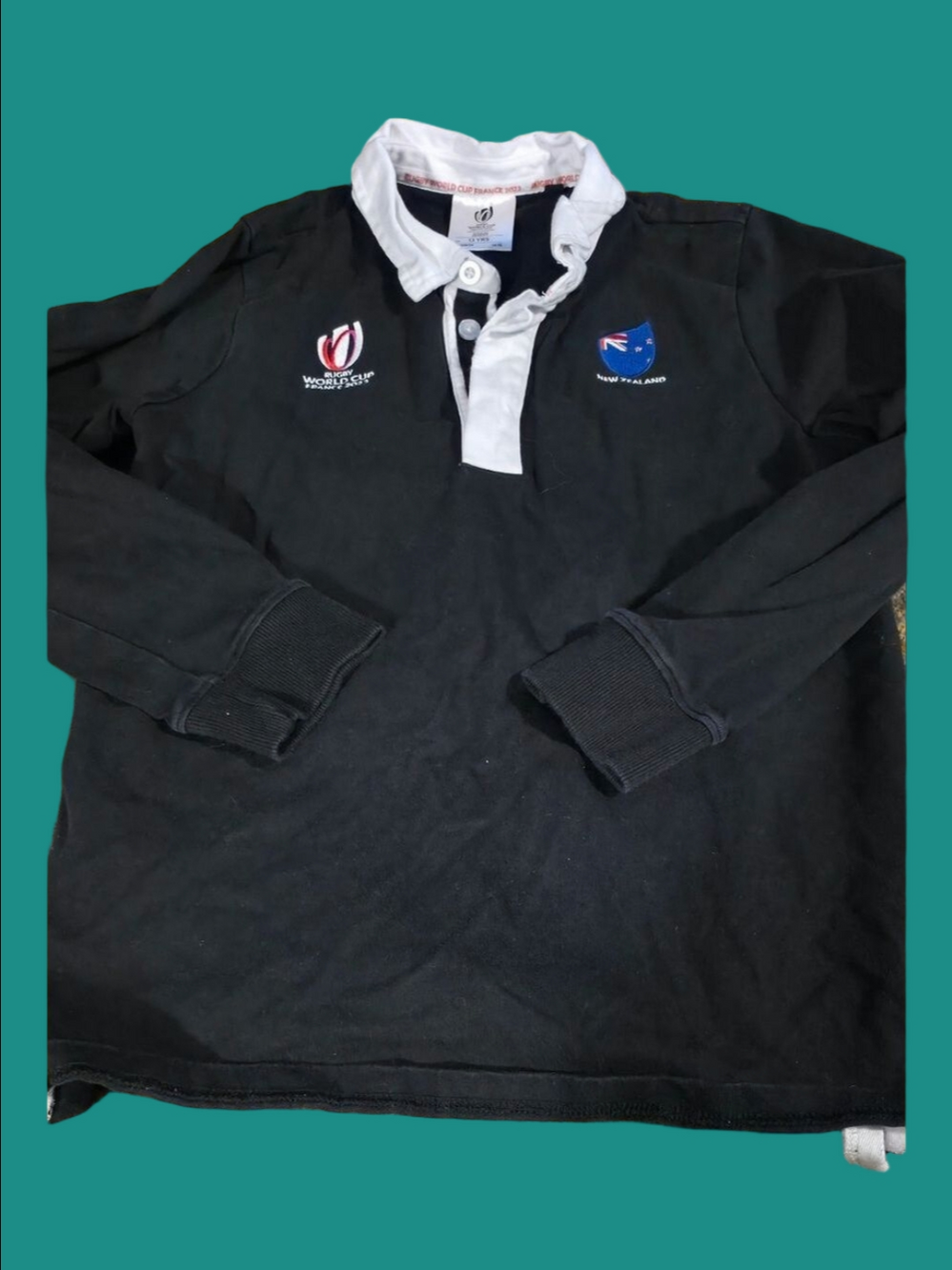 4/$67 Deal! Rugby World Cup 2023 New Zealand Kids Black Polo Shirt